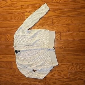 Womens CABLE & GAUGE long sleeve cardigan. Tan. Size M